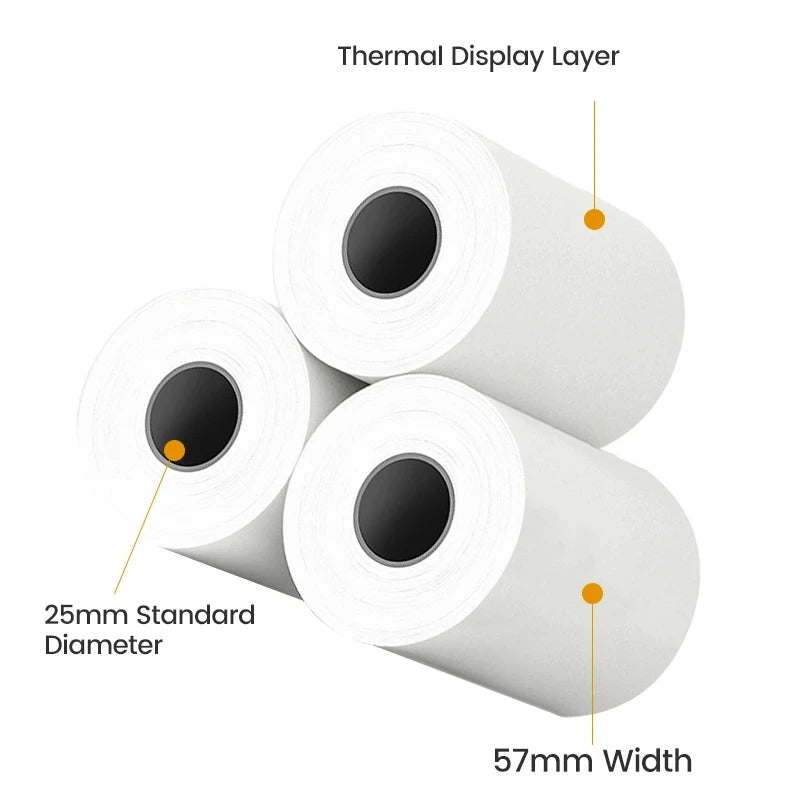 57MM Rolls Mini Printer Thermal Paper Label Sticker Self-Adhesive Printing Paper for Mini Printer Kids Instant Print Camera