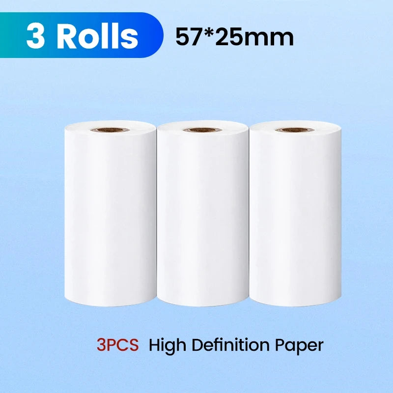 57MM Rolls Mini Printer Thermal Paper Label Sticker Self-Adhesive Printing Paper for Mini Printer Kids Instant Print Camera