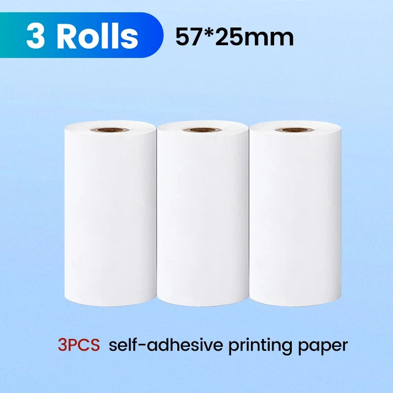 57MM Rolls Mini Printer Thermal Paper Label Sticker Self-Adhesive Printing Paper for Mini Printer Kids Instant Print Camera