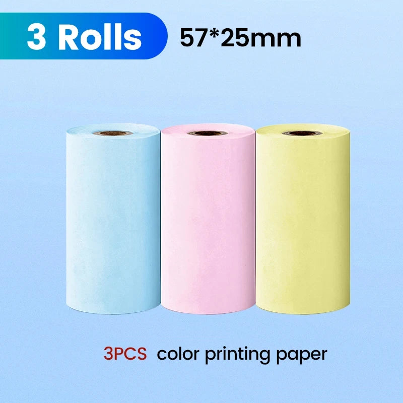 57MM Rolls Mini Printer Thermal Paper Label Sticker Self-Adhesive Printing Paper for Mini Printer Kids Instant Print Camera
